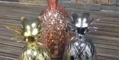 Ananas beker zilver gelijnd 400ml Cosy & Trendy