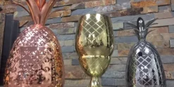 Ananas beker zilver gelijnd 400ml Cosy & Trendy