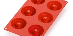 Bakvorm voor 6 Mini Tulband Rood Silicone Lékué