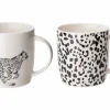 Bekers met oor 36cl Animal Leopard set van 2