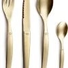 Bestekset 16 delig Lou Laguiole Jet Stonewash Champagne