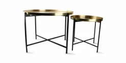 Bijzettafel 2-delig Geborsteld Goud Patio