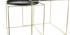 Bijzettafel 2-delig Mat Zwart Metaal Cosy & Home
