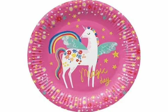 Bord karton 23 cm Unicorn set van 8 PAW