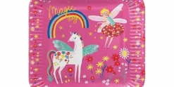 Bord karton vierkant 23 cm Unicorn set van 8 PAW