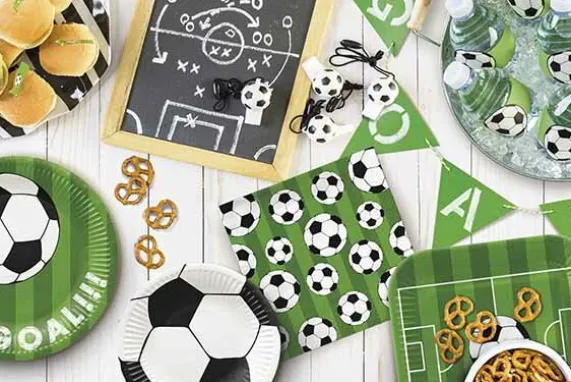 Bord karton vierkant 23 cm voetbal set van 8 PAW