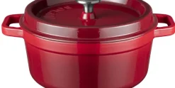 Braadpan 28 cm gietijzer rood Sola