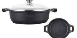 Braadpan 26 cm marmeren coating laag model