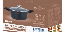 Braadpan 24 cm marmeren coating 4 liter