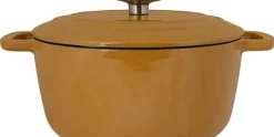 Braadpan gietijzer 24 cm geel Fontestic