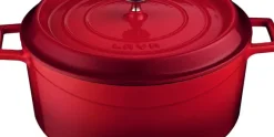 Braadpan gietijzer 32 cm 10 liter Lava Cooking Red