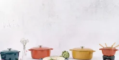 Braadpan gietijzer 28 cm okergeel Fontestic