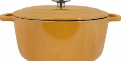 Braadpan gietijzer 28 cm okergeel Fontestic