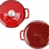 Braadpan gietijzer 24 cm rood Fontestic