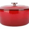 Braadpan gietijzer 28 cm rood Fontestic