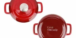 Braadpan gietijzer 28 cm rood Fontestic