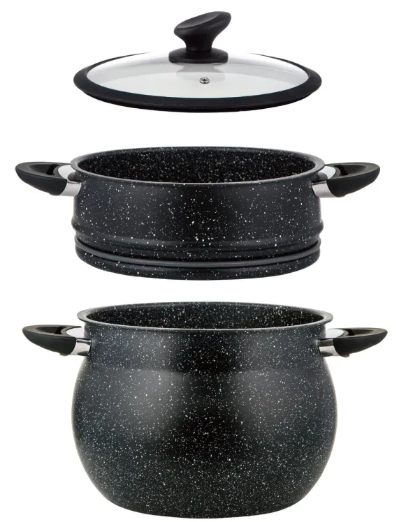 Couscous pan RVS 11 liter marmeren coating