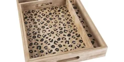 Dienblad leopard set van 2