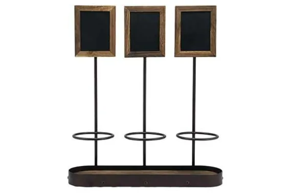 Display voor 3 flessen met krijtbord