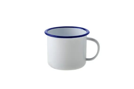 Drinkbeker met oor 8cm emaille look