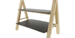 Etagere leisteen- hout 32 cm