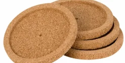Flesonderzetter kurk 10,5 cm set van 4