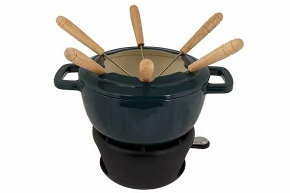 Fondueset Gietijzer 18cm Green Heron