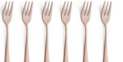 Gebaksvorkjes set van 6 Austin Vintage koper Amefa