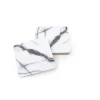 Glasonderzetters 10 cm marmer look wit