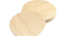 Glasonderzetters set van 4 van hout rond