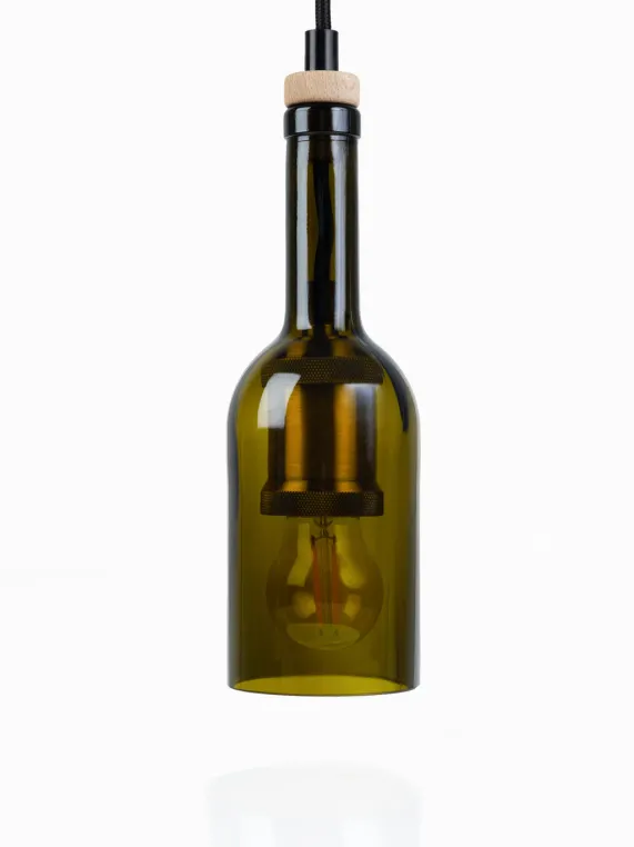 Hanglamp Rebottled Wijnfles Olijf