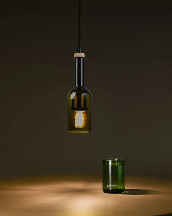 Hanglamp Rebottled Wijnfles Olijf