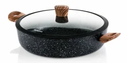 Hapjespan 32 cm Black Marble Wood Westinghouse