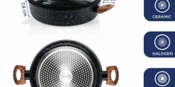Hapjespan 32 cm Black Marble Wood Westinghouse