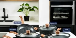 Hapjespan 28 cm Black Marble Wood Westinghouse