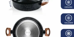 Hapjespan 28 cm Black Marble Wood Westinghouse