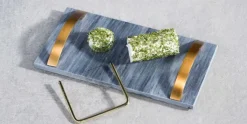 Kaasplank met kaassnijder 25cm zwart