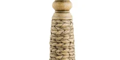 Kandelaar Beige 9,5 x 9,5 x 20,5 cm Woven