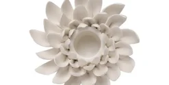 Kandelaar Crème 10 x 10 x 4,5 cm Flower