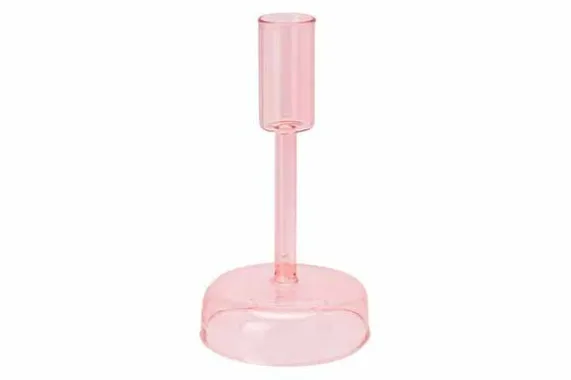 Kandelaar Roze 8 x 15 cm Glas