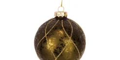 Kerstbal Antique Glitter Gold 8 cm