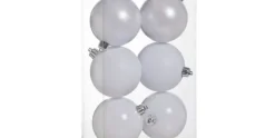 Kerstballen 6 st mix wit