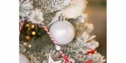 Kerstballen 6 st mix wit