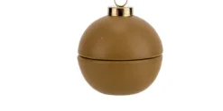 Kerstbal / theelichthouder camel 7 cm