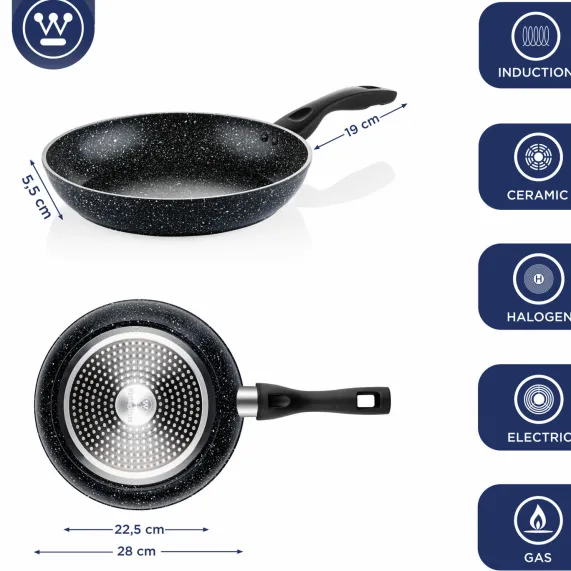 Koekenpan 28 cm Black Marble Westinghouse