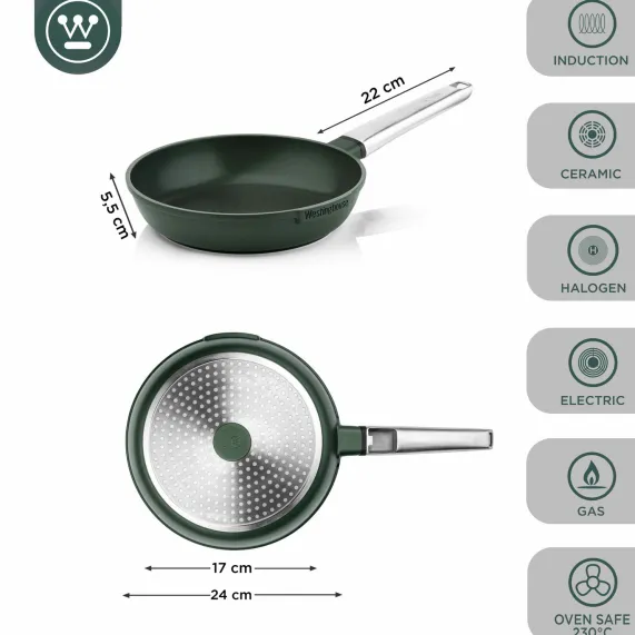 Koekenpan 24 cm Groen Performance Series Inductie Westinghouse