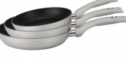 Koekenpan 24 cm marmeren coating zilver