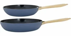 Koekenpannenset 2 delig Elegance blauw goud