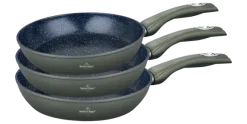 Koekenpannen set 3-delig keramische coating olijfgroen