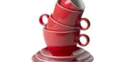 Koffie schotel 13,5 cm rood Bart Maastricht Porselein Colour Cafe
